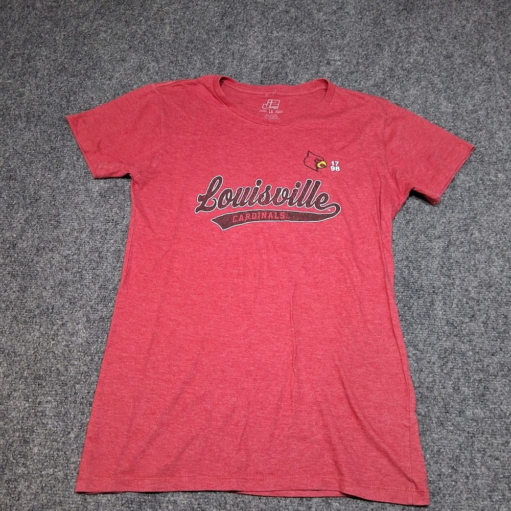 Louisville Cardinals Short Sleeve Shirt Woman TSHIRT‎ SIZE L CARDINAL LOGO